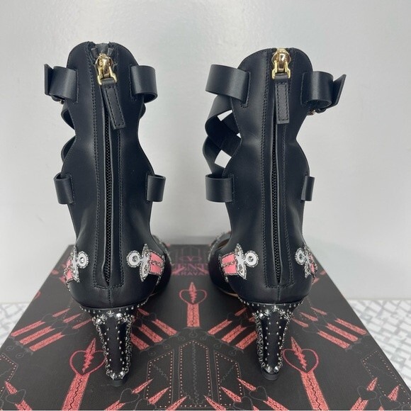 Valentino Garavani Love Blade Embellished Ankle Strap 65mm Pumps, Black, size 7 - Picture 12 of 15